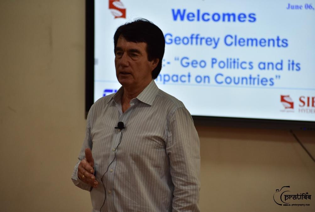 Dr. Clements addressing to the SIBM – Hyd students