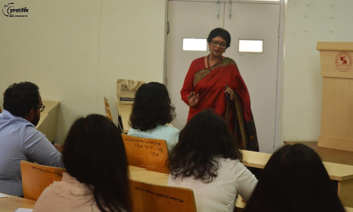 Prof. Lekha addressing to the Students - SIBM-H