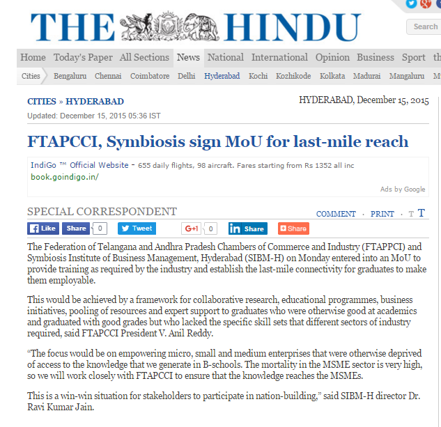 FTAPCCI, Symbiosis Sign MoU for Last Mile Reach