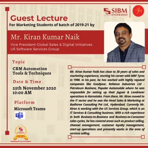 Guest Lecture Report Mr. Kiran Kumar Naik
