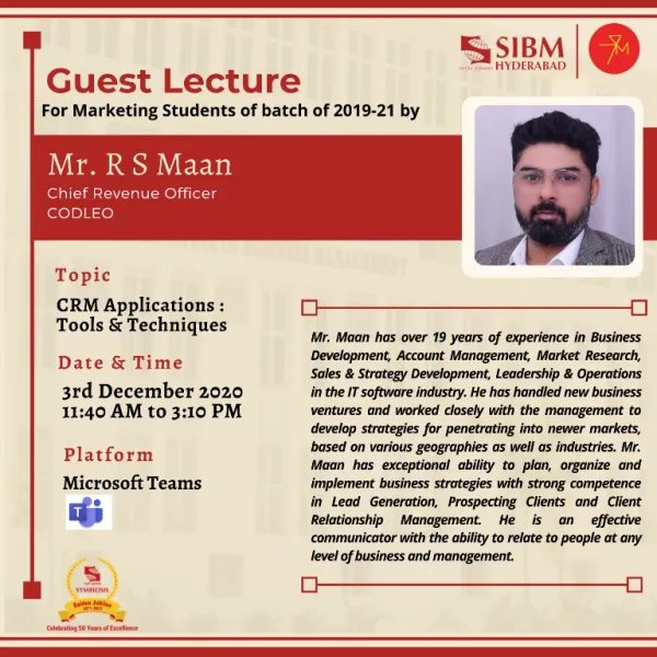 Guest Lecture Report Mr. R S Maan
